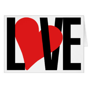 Cartão do amor & do coração (vermelho)