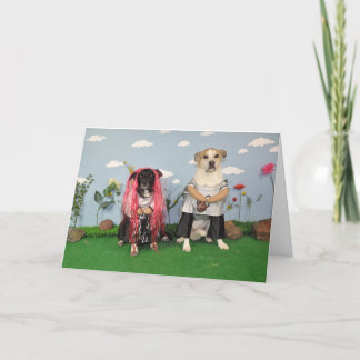Cartão do aniversário, 2 cães que representam uma