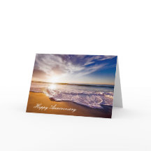 Cartão do aniversário com linha costeira bonita da