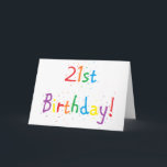 Cartão do "aniversário de 21 anos"<br><div class="desc">Cartão do " aniversário de 21 anos" para a cara do aniversário ou o galão!</div>