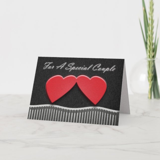 Cartão do aniversário de dois corações (Frente)