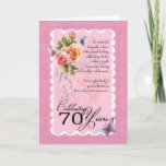 cartão do aniversário do 70 - rosas e butterflie<br><div class="desc">cartão do aniversário do 70 - 70 dos rosas e das borboletas</div>
