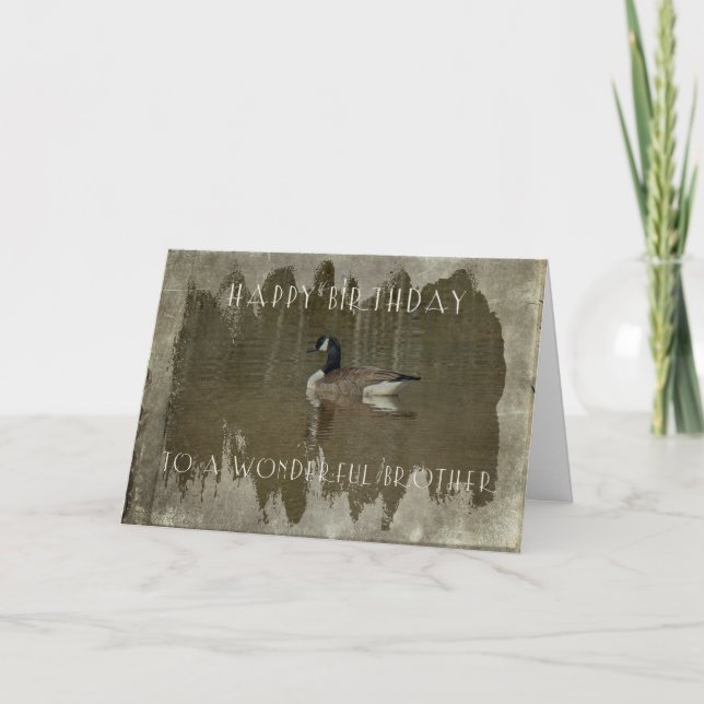Cartão do aniversário do irmão - ganso de Canadá (Frente)