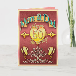 Cartão do aniversário dos pais 50th (&Dad da mamã)