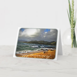 Cartão do aniversário - fotografia da praia (vazio