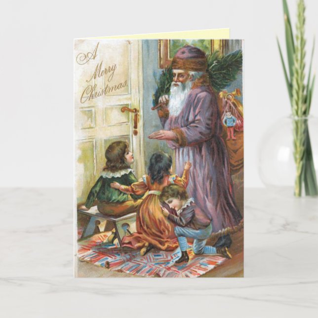 Cartão do anjo do natal vintage (Frente)