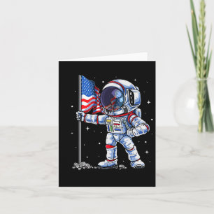 Cartão Do Astronauta Americano Flag Funny Patrioti