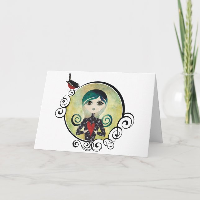 cartão do azul da senhora (Frente)