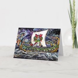 Cartão do Basset do feriado de Viking