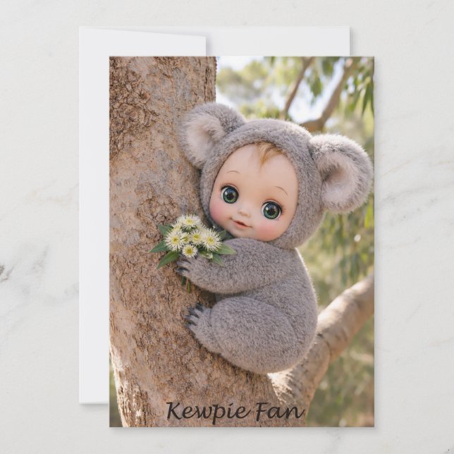 Cartão do Bebê Koala Fã Kewpie (Frente)