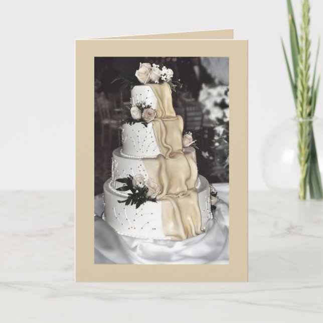 Cartão do bolo de casamento (Frente)