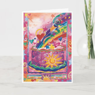 Cartão do bolo do feliz aniversario