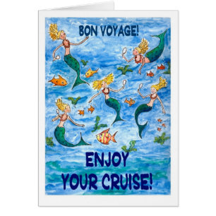 Cartão do "bon voyage" das sereias para um