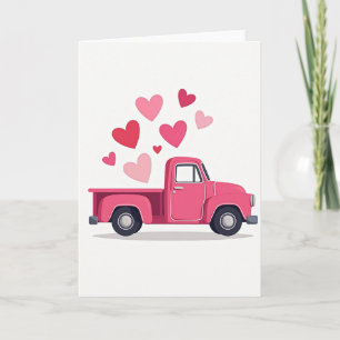Cartão do Caminhão de Entrega do Amor Rosa