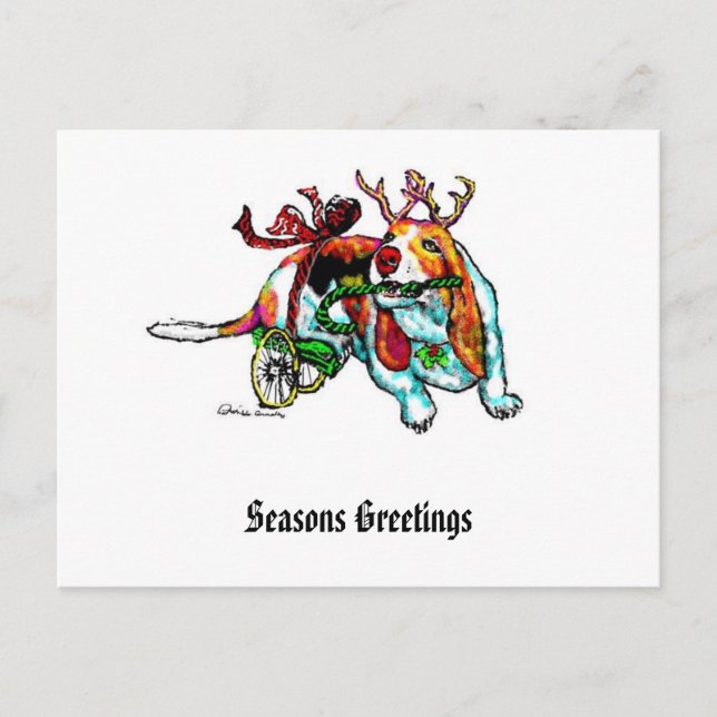 Cartão do cão da inabilidade do Xmas (Frente)