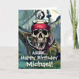 Cartão do Capitão do Navio Fantasma Caveira de Pir