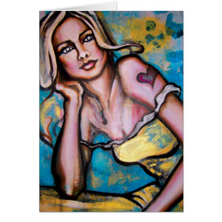 Cartão Do "cartão do impressão da arte da menina pirata"