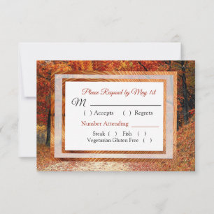 Cartão do casamento outono RSVP das árvores e da