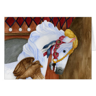 Cartão do cavalo do carrossel