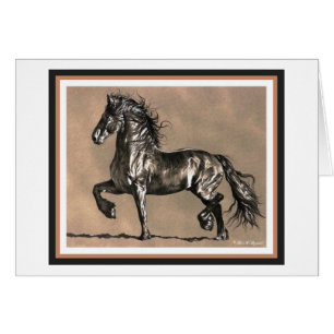 Cartão do cavalo do frisão