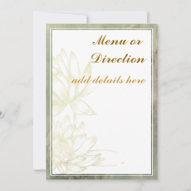 Cartão do cerco ou do menu (Frente)