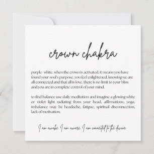 Cartão do Chakra da Coroa - (Simples, Elegante, Ca