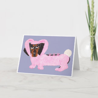 Cartão do Coelho de Páscoa Dachshund Preto e Casta