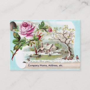 Cartão do comércio do Victorian do rolo do rosa do