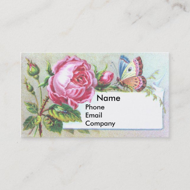 Cartão do comércio do Victorian do rosa & da (Frente)
