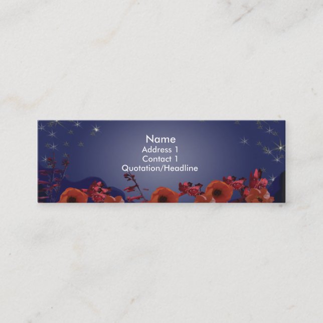 Cartão do contato da noite estrelado (Frente)