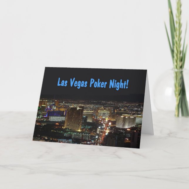 Cartão do convite da noite do póquer de Las Vegas! (Frente)