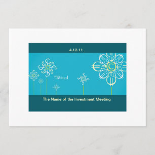 Cartão do convite da reunião do investimento