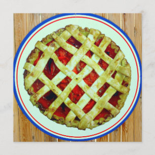 cartão do convite da torta da morango