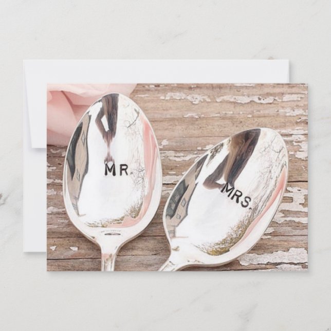 cartão do convite de casamento ou da aceitação (Frente)