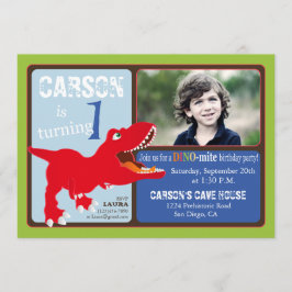 Cartão do convite do aniversário do dinossauro