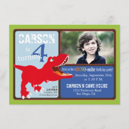 Cartão do convite do aniversário do dinossauro