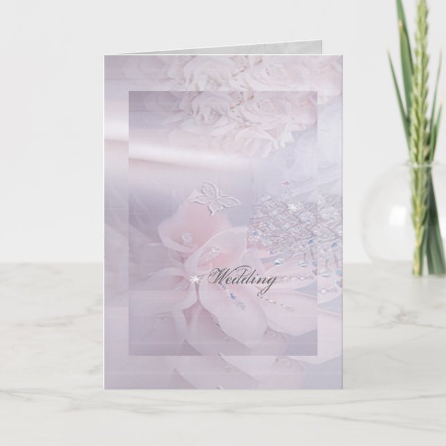 Cartão do convite do casamento de diamante (Frente)