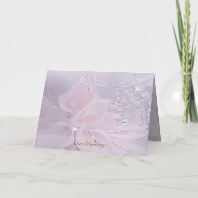 Cartão do convite do casamento de diamante (Frente)