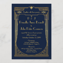 Cartão do convite do casamento, grande Gatsby,