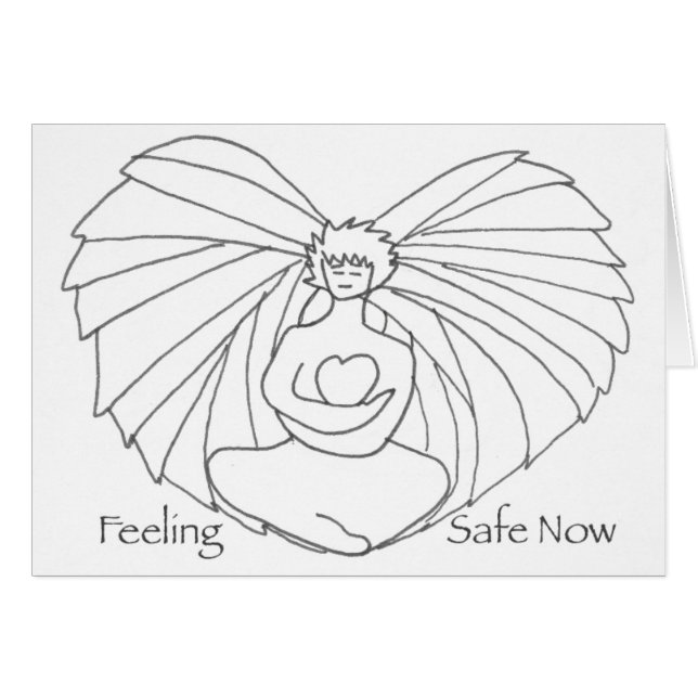 Cartão do coração do anjo (Frente Horizontal)