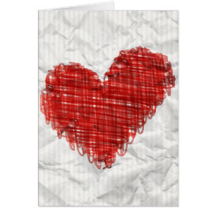 Cartão do coração do Scribble