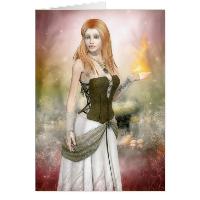 Cartão do cumprimento/nota de Brighid (Frente)