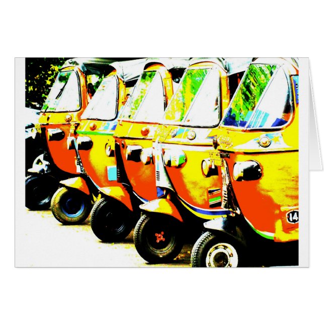 Cartão do cumprimento/nota do rickshaw (Frente Horizontal)