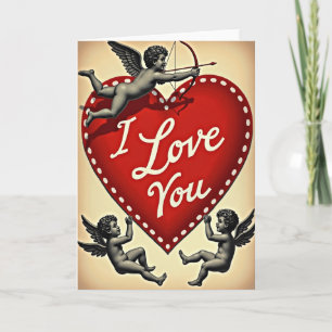 Cartão do Cupido do Coração do Amor de São Valenti