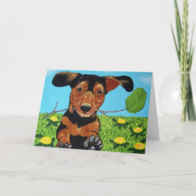 Cartão do Dachshund (Frente)