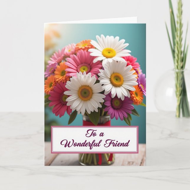 Cartão do Dia da Amiga das Mães Radiante (Frente)