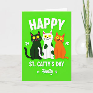 Cartão do Dia da Família de Gatos St Cattys