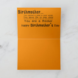 Cartão do Dia da Mãe Biológica