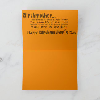Cartão do Dia da Mãe Biológica