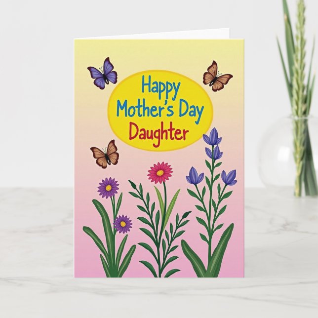 Cartão do Dia da Primavera para a Mãe Mais Querida (Frente)